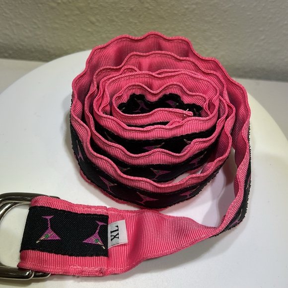 Eliza B Canvas Ribbon D Ring Belt Martini Glass Graphic Print | Size XL - Picture 4 of 5